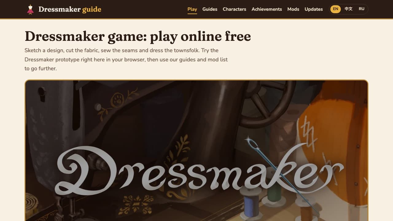 Dressmaker Game – Play Online Free, Guides & Mods