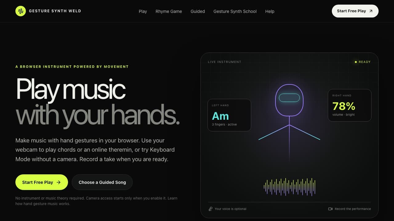 Gesture Synth Weld – Free Hand Gesture Music Maker